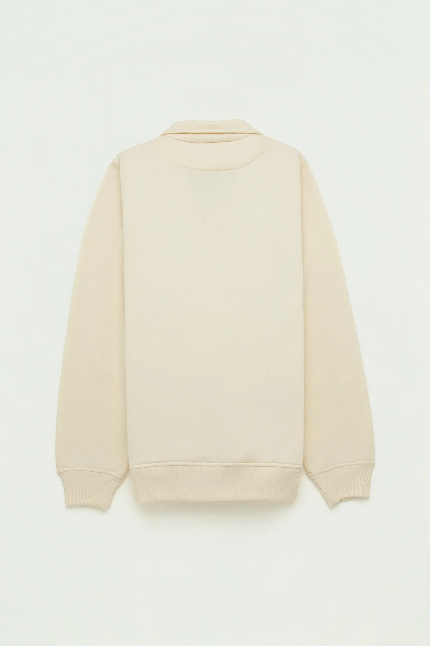 Chaqueta Perchada Zip Algodón Crema